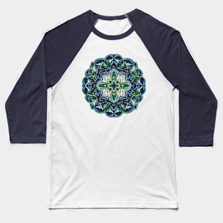 Mandala Blue Green 3 Baseball T-Shirt